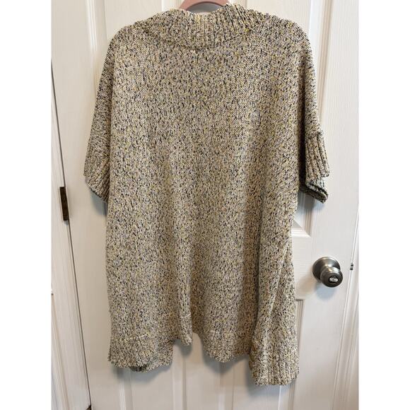 Denim Co Naturals 1X Short Sleeve Open Cardigan Beige Multicolor New - Picture 3 of 11
